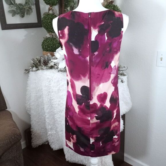 ANN TAYLOR LOFT PURPLE, BLACK, & WHITE DRESS SZ.0 EUC - Picture 6 of 8